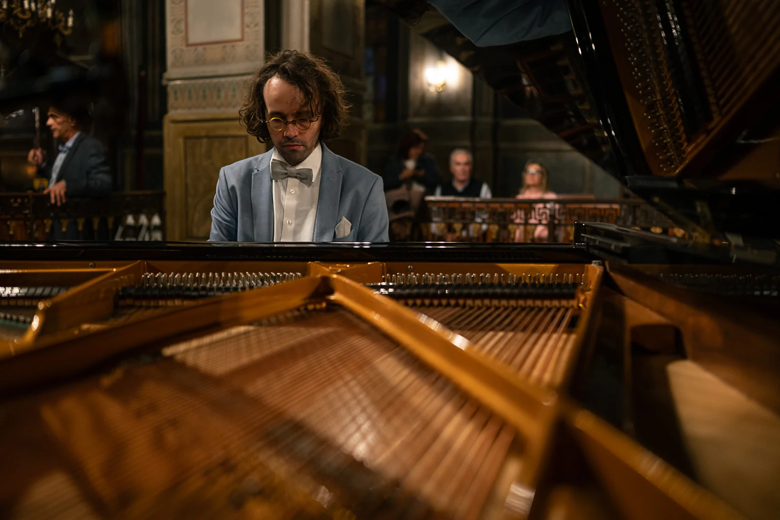 Chris Yonas performing at the grand piano